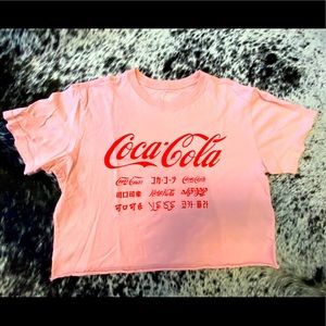 NWOT Coca Cola pink cropped baby tee, M